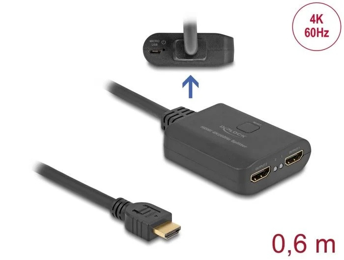 Delock HDMI elosztó 4K 50Hz, 2-port, downscalerrel #1