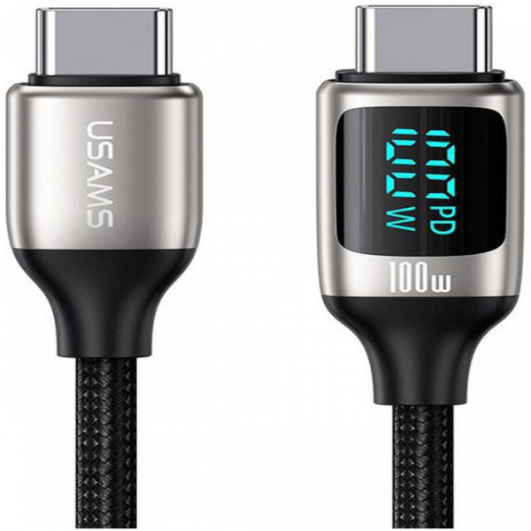 Usams USB-C – USB-C gyorstöltő kábel kijelzővel, max. 100W, 1,2m NEW #1