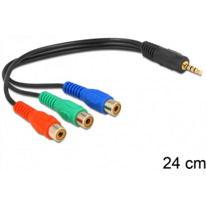 Delock 3x RCA > 4-pin 3,5mm Jack komponens kábel, 0,2m #1