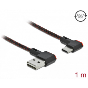 Delock EASY-USB 2.0 kábel USB-A - USB-C kábel 1m 90° balra csatlakozókkal #1