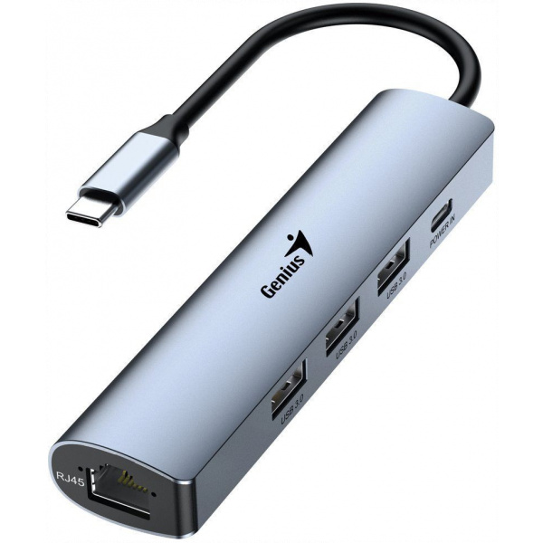Genius UH-545 3+1 portos USB-C HUB + Gigabit LAN átalakító #1