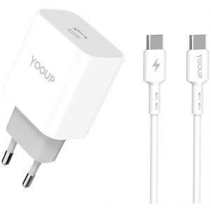 Yooup NC60-C USB-C töltő (220V) - 20W 1x USB-C port, 1m USB-C kábellel #1