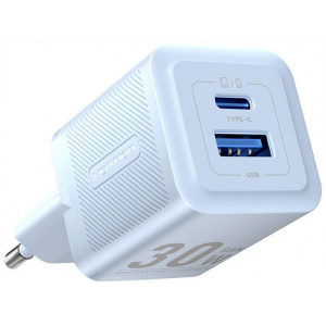 Vention 30W USB-s hálózati GaN töltő (1x USB-C, 1x USB-A) halványkék NEW #1