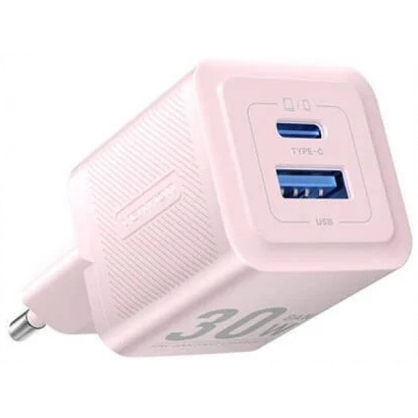 Vention 30W USB-s hálózati GaN töltő (1x USB-C, 1x USB-A) rózsaszín NEW #1