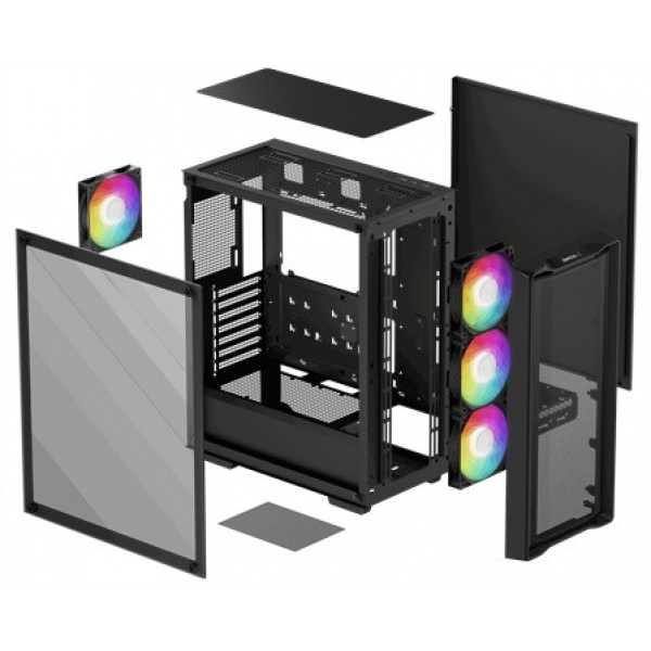 DeepCool CC560 Mesh V2 ház hőkezelt üveg oldallappal (fekete) #9