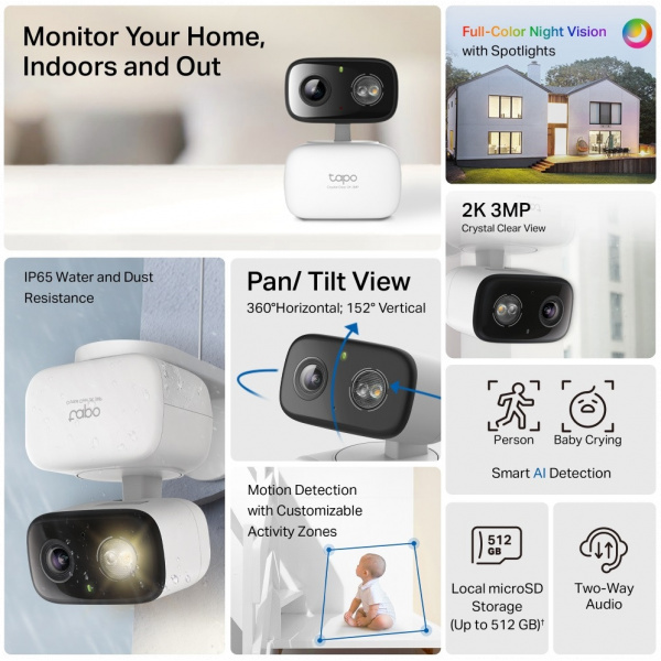 TP-Link TAPO C216 Home Security Wi-Fi kamera kül- és beltérre #2