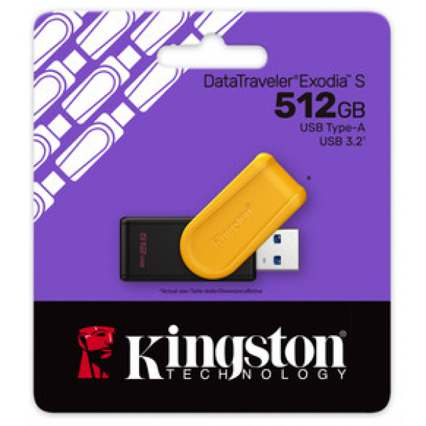 512GB Kingston USB 3.2 DataTraveler Exodia S Pendrive (fekete-sárga) NEW #3