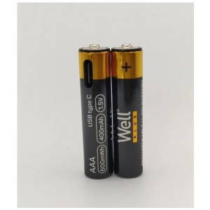 Well újratölthető Lithium akku AAA (mikro ceruza) 400 mAh (2db) USB-C kábellel #2