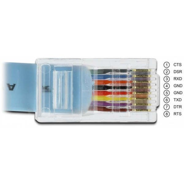 Delock RS-232 DB9 anya > RS-232 RJ45 soros apa kábel, 1m #3