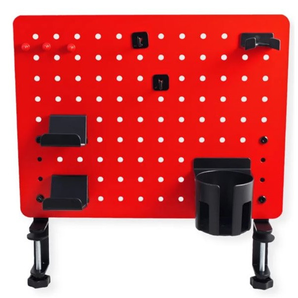Value Pegboard (asztalra szorítható tartótábla) tárolókkal - piros NEW #3