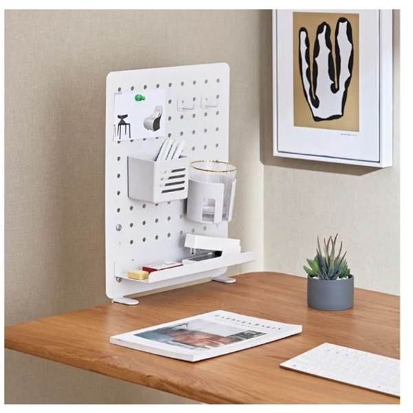 Value Pegboard (asztalra szorítható tartótábla) tárolókkal - fehér NEW #3