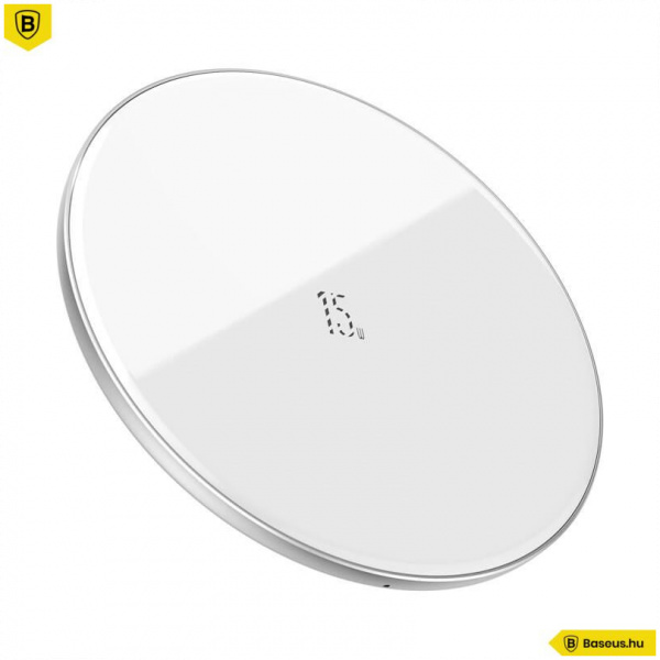 Baseus Simple Wireless Qi induktív töltő, 15W USB kábellel (fehér) #1