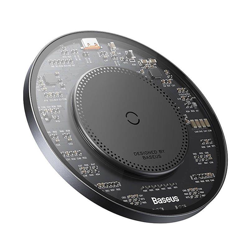 Baseus Simple 2 Wireless Qi induktív töltő, 15W USB-C - USB-C kábellel (fekete) #1