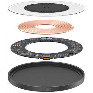 Baseus Simple 2 Wireless Qi induktív töltő, 15W USB-C - USB-C kábellel (fekete) #2