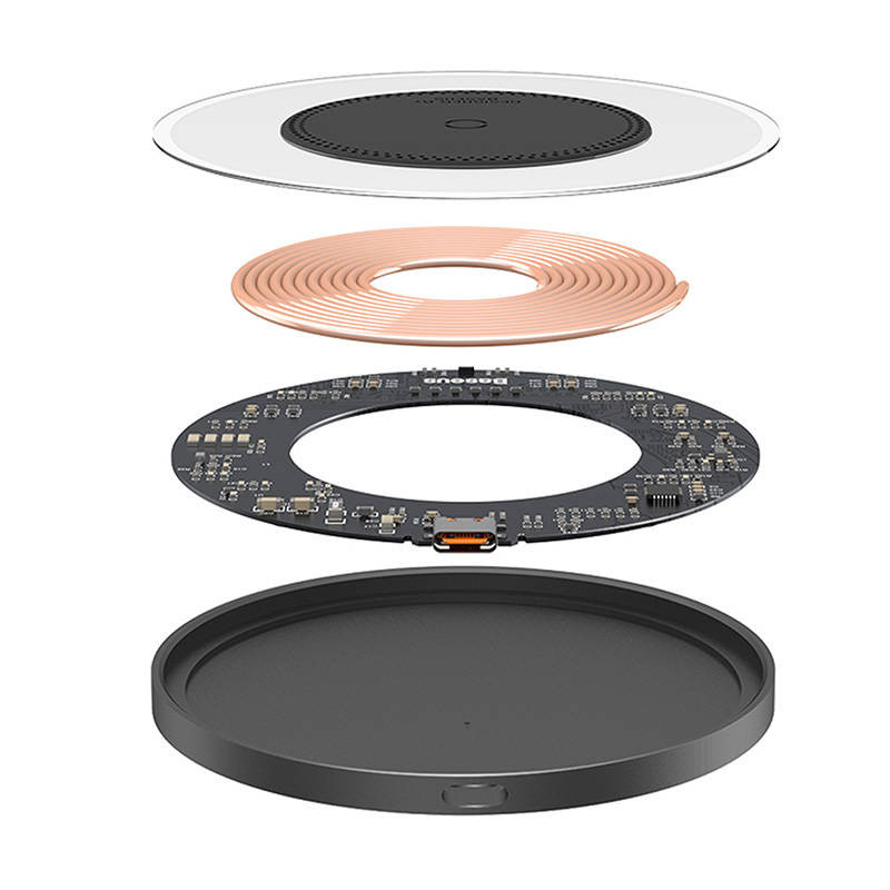 Baseus Simple 2 Wireless Qi induktív töltő, 15W USB-C - USB-C kábellel (fekete) #2