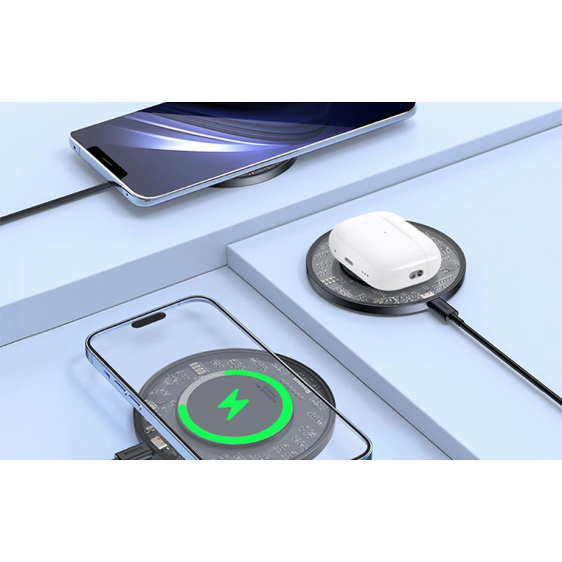 Baseus Simple 2 Wireless Qi induktív töltő, 15W USB-C - USB-C kábellel (fekete) #4