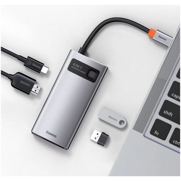 Baseus Metal Gleam 4in1 Type C > HDMI + USB3.0 + USB2.0 + Type C PD Port dokkoló #3