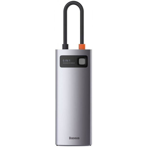 Baseus Metal Gleam 6in1 Type C > HDMI + USB3.0 x3 + LAN + Type C PD Port dokkoló #1