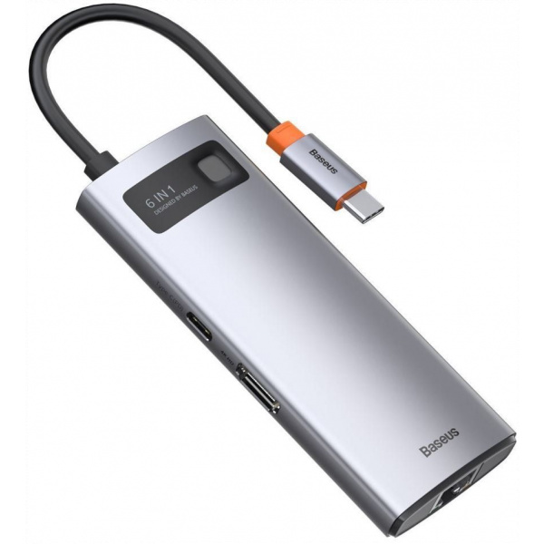 Baseus Metal Gleam 6in1 Type C > HDMI + USB3.0 x3 + LAN + Type C PD Port dokkoló #3