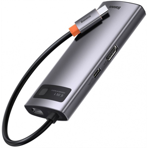Baseus Metal Gleam 6in1 Type C > HDMI + USB3.0 x3 + LAN + Type C PD Port dokkoló #4