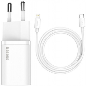 Baseus Super Si USB-C hálózati gyorstöltő 1m USB-C/Lightnin kábellel (220V), 20W #1