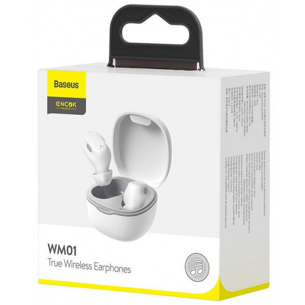 Baseus Bowie WM01 Bluetooth fülhallgató (fehér) #5