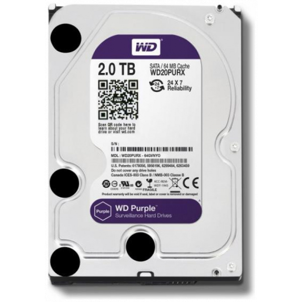 2TB WD Purple - SATA3 HDD 64MB - WD20PURX (használt) #1