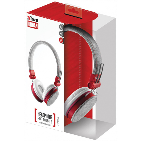 Trust Urban Fyber headset (szürke/piros) #5