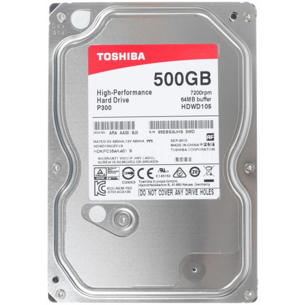 500GB Toshiba SATA3 HDD 64MB - P300 #1