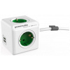220V-os PowerCube Extended USB DE elosztó (4 aljzat + 2 USB, 1,5m) zöld #1
