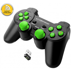 Esperanza Gladiator Wireless vibrációs joypad (PC/PS3) - fekete-zöld #1
