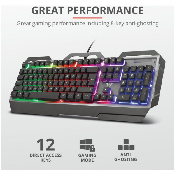 Trust GXT 856 Torac Illuminated Gaming billentyű, világít #4