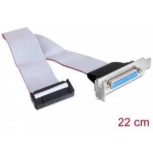 Delock párhuzamos hátlapi kivezetés, alacsony profilú (1x DB25 port) #1