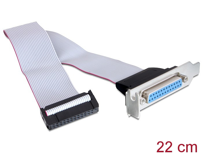 Delock párhuzamos hátlapi kivezetés, alacsony profilú (1x DB25 port) #1