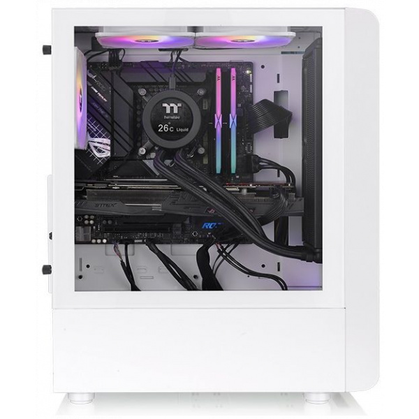 Thermaltake S200 TG ARGB Snow ház üveg oldallappal, RGB világítással (fehér) #3