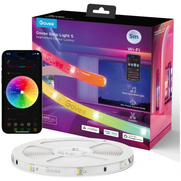 Govee RGBIC Wi-Fi + Bluetooth LED szalagfény védőbevonattal (5m) NEW #1