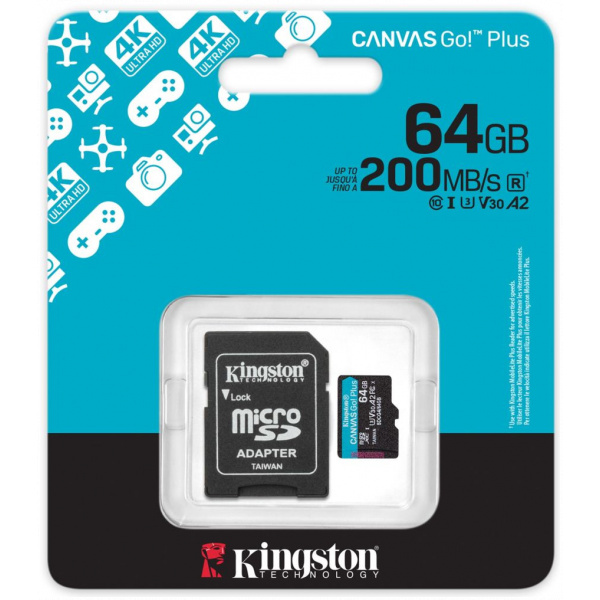 64GB Kingston Canvas Go! Plus G4 microSD kártya + SD adapter (Class 10) #3