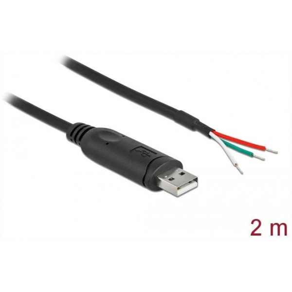 Delock USB 2.0 Type-A > soros RS-232 adapterkábel 3 szerelhető vezetékvéggel 2m #1