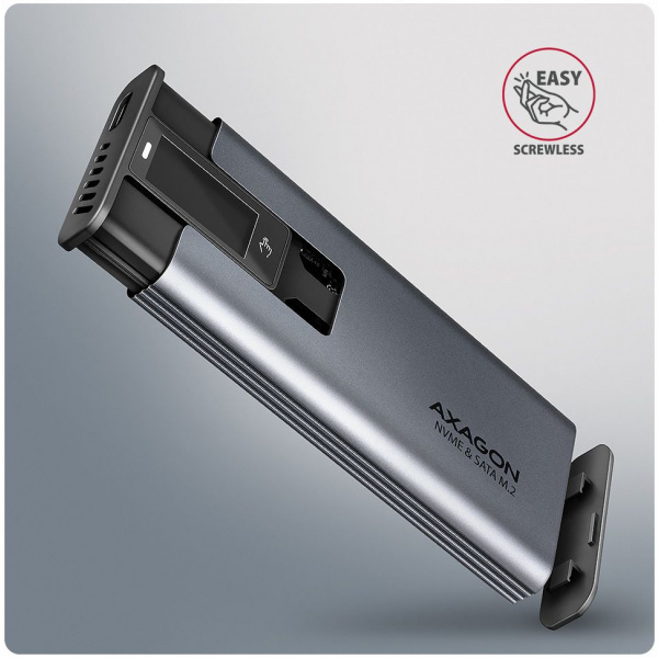 Axagon EEM2-SD2 USB-C 10Gbps – M.2 NVMe & SATA SSD Display Box NEW #6