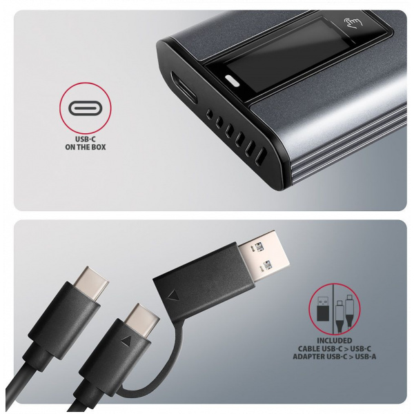 Axagon EEM2-SD2 USB-C 10Gbps – M.2 NVMe & SATA SSD Display Box NEW #7