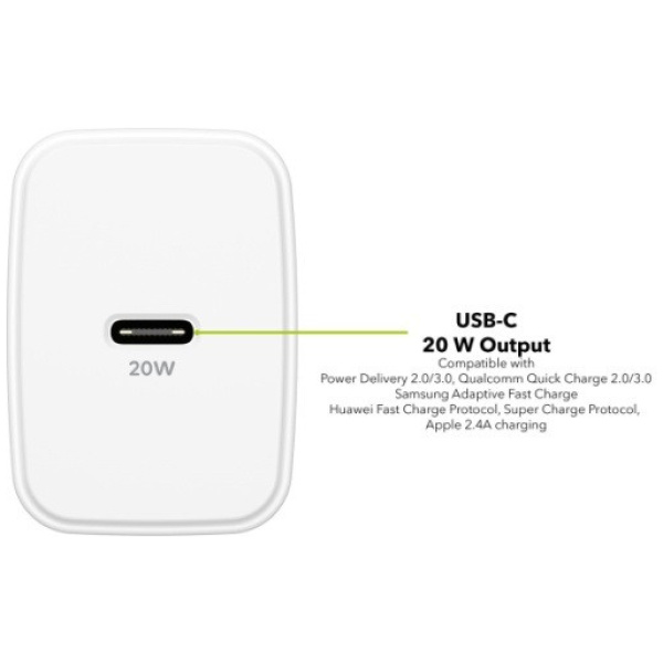 AlzaPower USB-C 20W fali gyorstöltő (fehér) #3