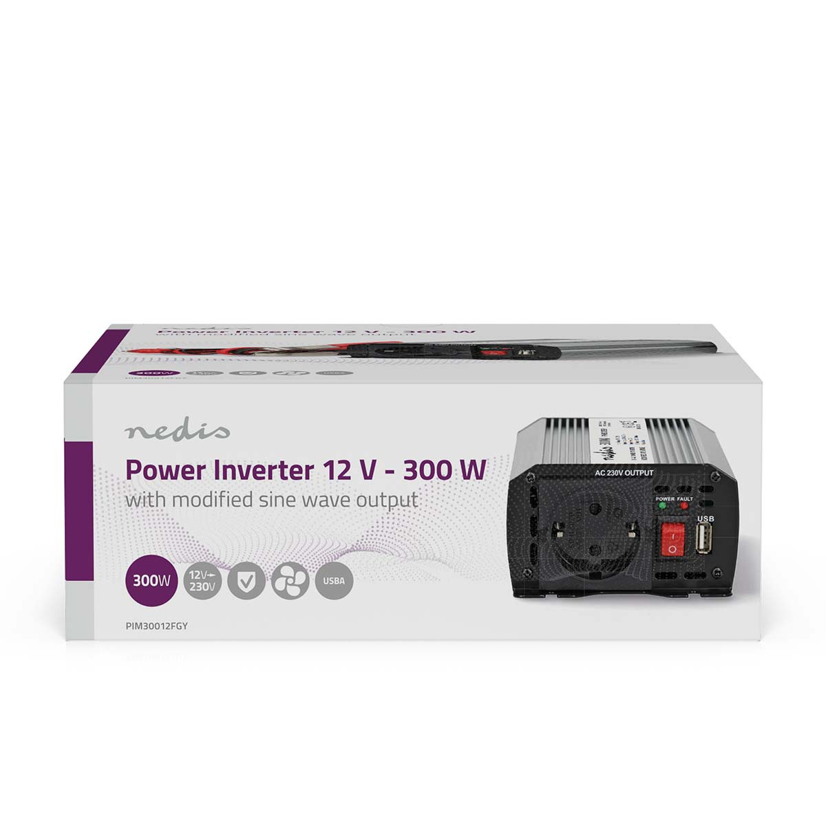 Nedis univerzális autós power inverter (300W, USB-vel) #6