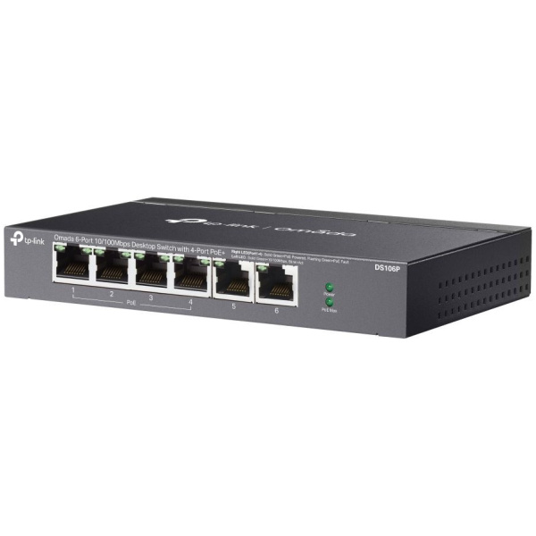 TP-Link DS106P Omada 6-Port 10/100Mbps Desktop Switch 4 PoE+ porttal #3
