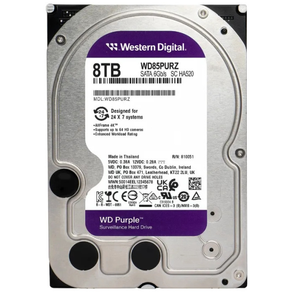 8TB WD Purple - SATA3 HDD 256MB - WD85PURZ #1