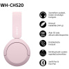 Sony WHCH520 vezeték nélküli Bluetooth fejhallgató (rózsaszín) #7