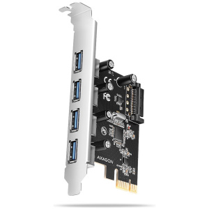 Axagon USB 3.2 5Gbps vezérlő kártya PCIe x1 (4x USB-A port) #1