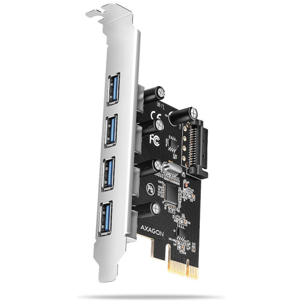 Axagon USB 3.2 5Gbps vezérlő kártya PCIe x1 (4x USB-A port) #1