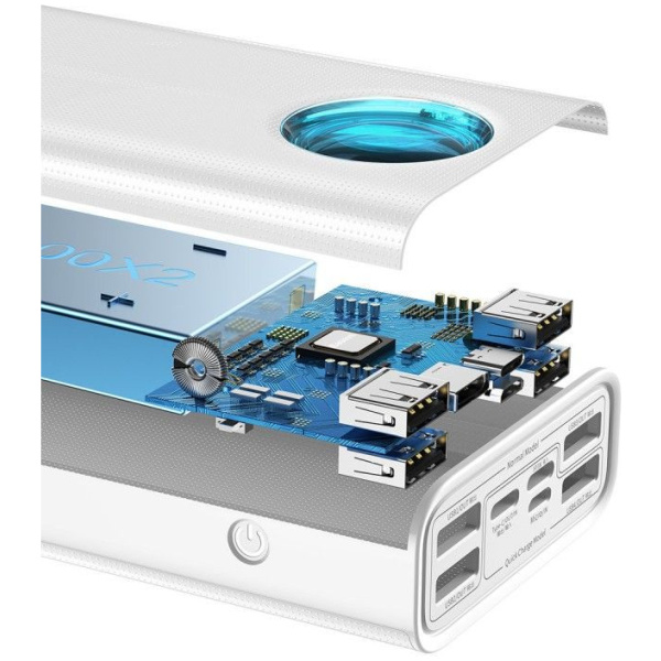 Baseus Amblight Powerbank 30000 mAh - 4x USB, USB-C PD, Lightning, 65W fehér #4