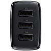 Baseus kompakt hálózati gyorstöltő 3x USB-A port (220V), max 17W, fekete #2