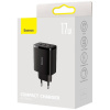 Baseus kompakt hálózati gyorstöltő 3x USB-A port (220V), max 17W, fekete #5